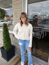 Load image into Gallery viewer, Cable Knit Cardigan- Oat