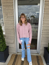 Load image into Gallery viewer, Cable Knit Cardigan- Rose