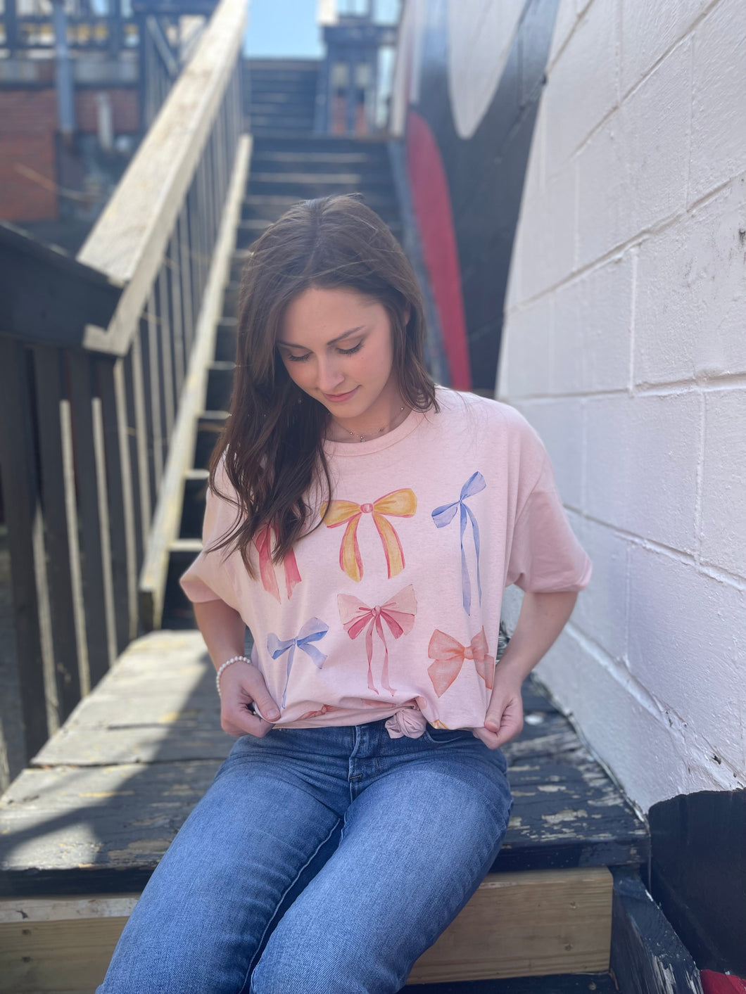 Pastel Bow Graphic T
