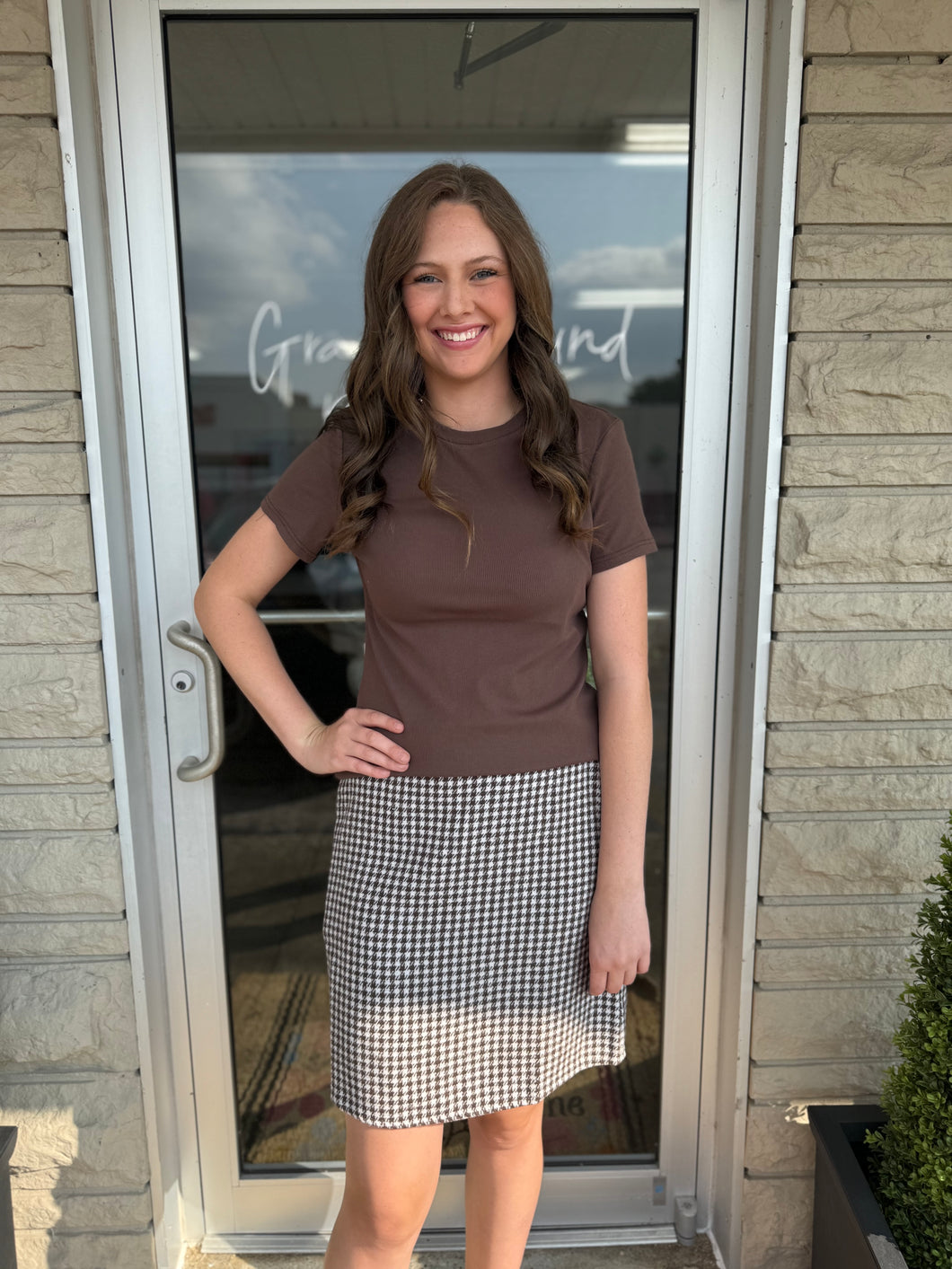 Houndstooth Skirt