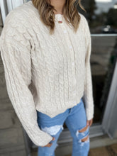 Load image into Gallery viewer, Cable Knit Cardigan- Oat
