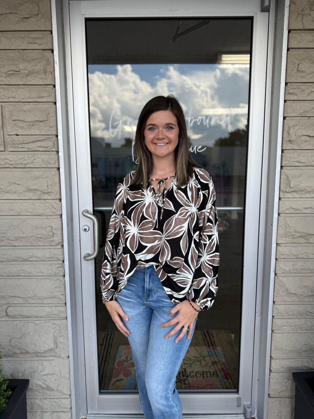 Mocha Print Top