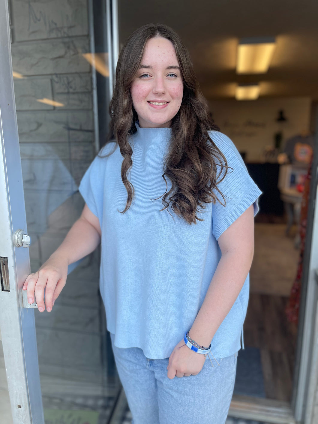 Sky Blue Sweater Top