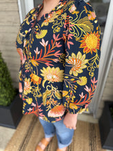Load image into Gallery viewer, Navy Floral Top- Plus
