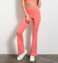 Load image into Gallery viewer, Everyday Flare Leggings- Coral Rose

