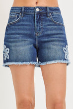 Load image into Gallery viewer, Floral Patch Denim Shorts
