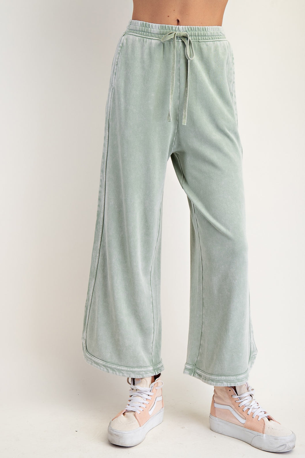 Mineral Washed Pants- Sage